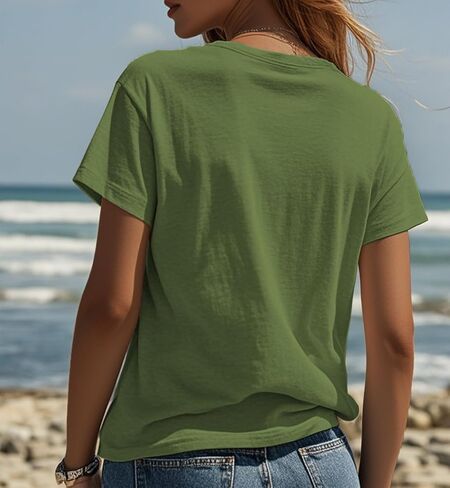 Womens t Shirts Short Sleeve Casual Summer Loose Round Neck Everything is Fine & Dandelion Graphic Tops for Women in Kuwait