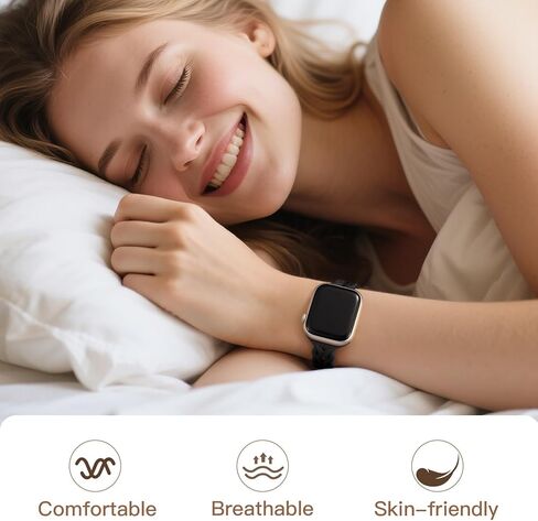 6 Pack Slim Silicone Bands Compatible with Apple Watch Band 40mm 38mm 41mm 42mm 44mm 45mm 46mm 49mm, Breathable Braided Lace Sport Strap Wristbands for iWatch SE Series 10 9 8 7 6 5 4 3 2 Ultra Women in Kuwait