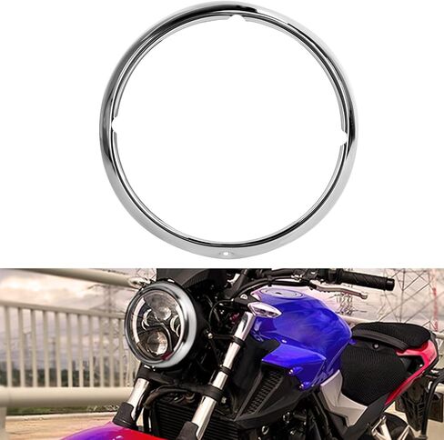 7 "مصباح مصباح ناري دراجة نارية تغطية حلقة المصباح الأمامي لتجميع الطريق لجولة King Electra Glide Glide Glide Tri Glide Flht Flhr (Black) in Saudi Arabia