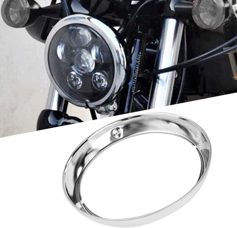 7 "مصباح مصباح ناري دراجة نارية تغطية حلقة المصباح الأمامي لتجميع الطريق لجولة King Electra Glide Glide Glide Tri Glide Flht Flhr (Black) in Saudi Arabia