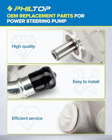 PHILTOP 20-2402 Power Steering Pump Direct Fits 200 2011-2014 2.4L, Sebring 2007-2010 2.4L, Avenger 2008-2014 2.4L, Journey 2.4L, Power Steering Asist 5151016AB, 5151016AD, 5151016AE in Saudi Arabia