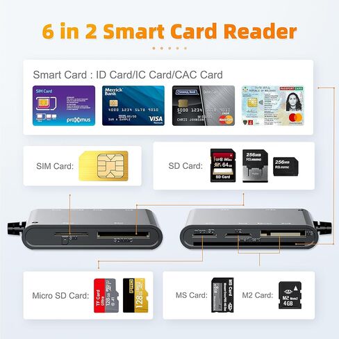 8 in 1 Multi Memory Card Reader USB C Lightning USB3.0 Multi Card Reader for SD TF CF XD MS,SD Card Reader Adapter for iPhone/iPad/MacBook/Samsung/PC Plug and Play Simultaneously Read/Write 5Gbps in Kuwait