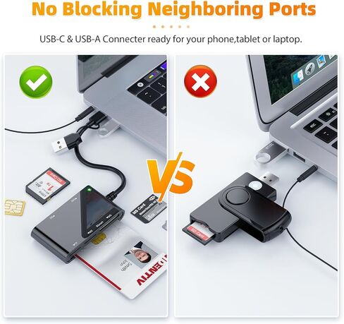 8 in 1 Multi Memory Card Reader USB C Lightning USB3.0 Multi Card Reader for SD TF CF XD MS,SD Card Reader Adapter for iPhone/iPad/MacBook/Samsung/PC Plug and Play Simultaneously Read/Write 5Gbps in Kuwait