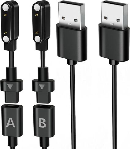 2-Pack AB284 Reversible Smart Watch Charger – Innovative Magnetic Charging Cable, Solves Polarity Mismatch, Universal for All 2.84mm-Pin-Pitch Devices: Select Bone Conduction & Open-Ear Headphones in Saudi Arabia