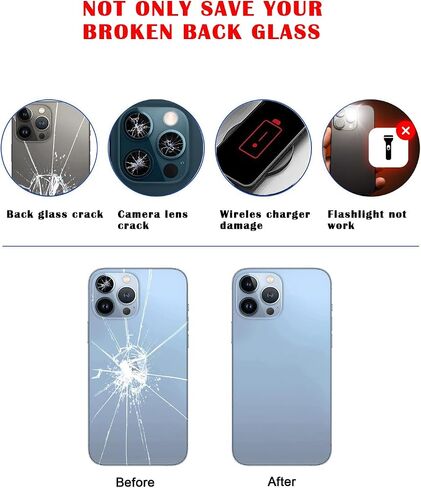 Back Glass Replacement for iPhone 13 with Repir Tools, Big Hole Rear Back Cover Glass Replacement All Carriers with Pre-Installed Adhesive and Repairing Tool Kits (Blue) in Kuwait