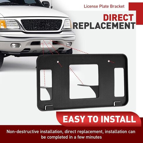حامل قوس لوحة الترخيص الأمامي متوافق مع 1999-2004 Ford F150 Light Duty ، Heritage ، Expedition ، 1999 F250 ، استبدال لـ XL3Z17A385AA in Saudi Arabia
