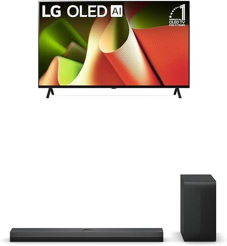 LG 65-Inch OLED evo B4 Series Smart TV 4K Processor Flat Screen with Alexa Built-in (OLED65B4PUA, 2024), 3.1.1 ch. S70TY Soundbar with Dolby Atmos in Saudi Arabia
