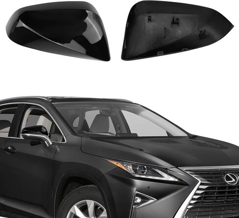 Glossy Black Direct Replacement Side Mirror Covers Caps for 2015-2021 Lexus NX200T NX300 RX350 RX450H, Directly Replace Style, Not Sticker Style, Passenger Side in Saudi Arabia