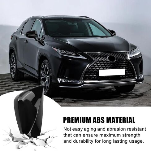 Glossy Black Direct Replacement Side Mirror Covers Caps for 2015-2021 Lexus NX200T NX300 RX350 RX450H, Directly Replace Style, Not Sticker Style, Passenger Side in Saudi Arabia