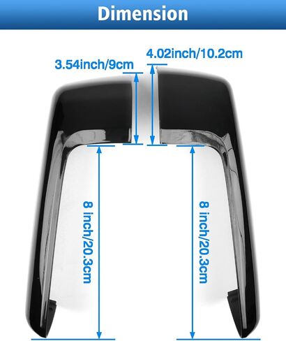 TOP-VIGOR Top Half Mirror Cap Cover Compatible with 2019 2020 2021 2022 2023 2024 2025 Chevy Silverado 1500 and GMC Sierra 1500 (Glossy Black), 2pcs Mirror Covers Replacement for Left & Right Side in Saudi Arabia