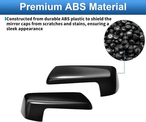 TOP-VIGOR Top Half Mirror Cap Cover Compatible with 2019 2020 2021 2022 2023 2024 2025 Chevy Silverado 1500 and GMC Sierra 1500 (Glossy Black), 2pcs Mirror Covers Replacement for Left & Right Side in Saudi Arabia