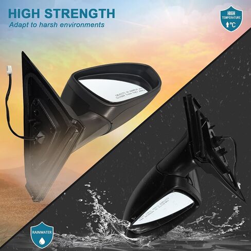 Right Passenger Side Mirror Assembly Fits 2020 2021 2022 2023 2024 Nissan Sentra with Power Glass Manual Folding Match Black Replace NI1321326(3Pins) in Saudi Arabia