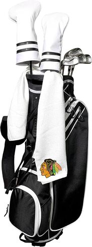 منشفة Team Golf NHL NHL من الألياف الدقيقة - 40.64 سم × 101.6 سم (أبيض) مع مشبك حلقة تسلق، ألياف دقيقة فاخرة مع جيوب وافل عميقة - امتصاص فائق للمياه ومنشفة تنظيف سريعة الجفاف للجولف in Saudi Arabia