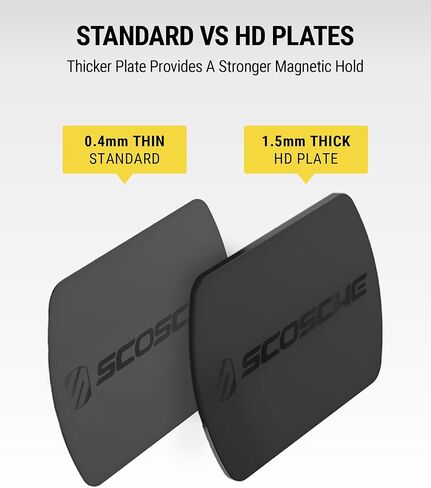 طقم لوحة استبدال MagicMount MPLT54T-2PKBP0 من Scosche لحامل تثبيت هاتف السيارة المغناطيسي، لوحات معدنية مع تثبيت قوي إضافي للهواتف الذكية والكمبيوتر اللوحي وحامل الهاتف الخلوي المغناطيسي وحافظة الهاتف، حزمة من 2 in Kuwait