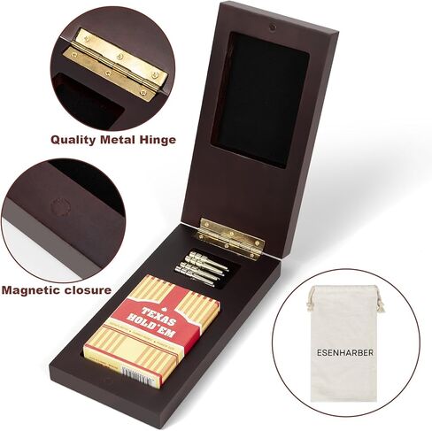 Cribbage Board Game Set, Premium Wooden Board with Magnetic Lock and Metal Pegs, 2 Playing Cards, and Large Storage - Travel-Friendly Continuous 3 Track Board in Kuwait