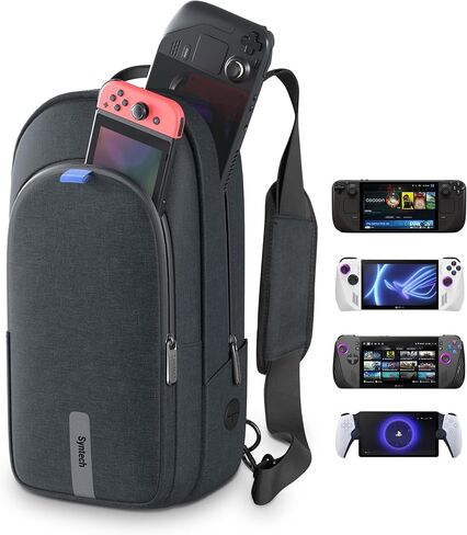 Syntech Carrying Case Compatible with Steam Deck OLED/ROG Ally X/PlayStation Portal, Sling Bag for Nintendo Switch/Legion Go, Portable Travel Bag for Consoles & Accessories with Large Storage Space in Saudi Arabia