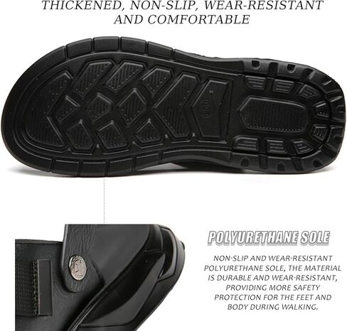 صندل مسطح من الجلد للرجال مع أحزمة الكاحل ثنائية الاستخدام القابلة للتعديل in Kuwait