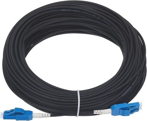 MECCANIXITY 1Pcs 20Ft Single Mode Uniboot Duplex OS2 Fiber Optic Patch Cable LSZH LC/UPC-LC/UPC Armored Jumper Optical Black for Fiber Optic LAN Networks in Saudi Arabia