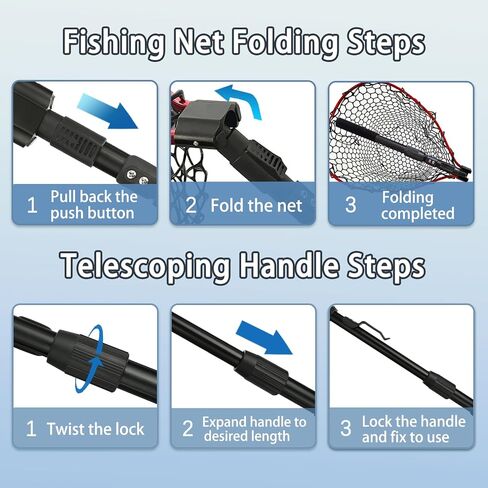 Fishing net (Retractable 19.68, Red, 48in) in Kuwait