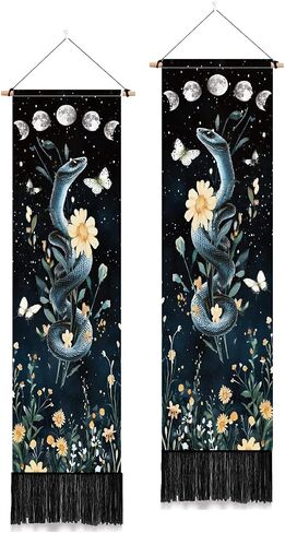 Pligreat 2 Pack Horse Lion Tapestry Vertical Vintage Art Wall معلق مع شرابات النسيج الجدران الجمالي لغرفة المعيش in Saudi Arabia