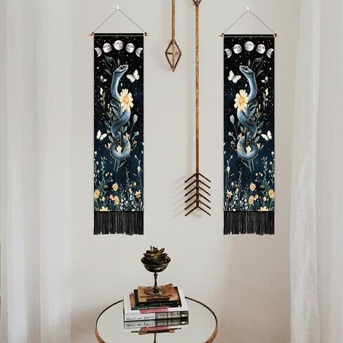 Pligreat 2 Pack Horse Lion Tapestry Vertical Vintage Art Wall معلق مع شرابات النسيج الجدران الجمالي لغرفة المعيش in Saudi Arabia