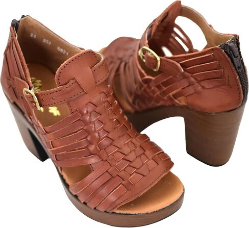 Macarena Collection Women's Flatform Wedge Casual Sandal Huarache Colorful Leather Mexican Style Color MultiColors 351 in Kuwait