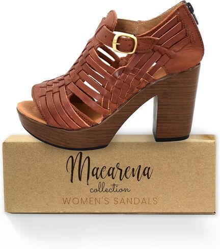 Macarena Collection Women's Flatform Wedge Casual Sandal Huarache Colorful Leather Mexican Style Color MultiColors 351 in Kuwait