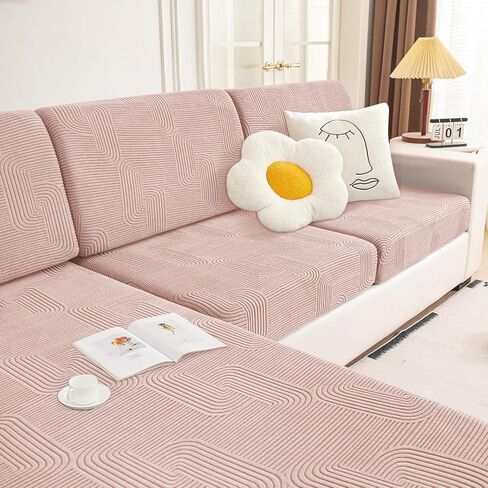 Sectional Couch Covers for Sofa, Soft Cushion Covers, Wear Resistant Stretchy Covers for Pet, Anti Slip Furniture Protector Sofa Slipcovers with Elastic Bottom in Saudi Arabia