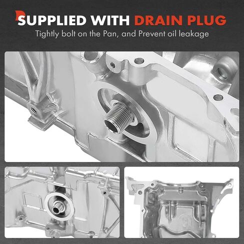 A-Premium Engine Oil Pan sump مع قابس التصريف متوافق مع Honda Fit 2009-2014 ، 1.5L ، ناقل حركة يدوي ، يحل محل 11200RB0000 ، 112005EAK00 in Saudi Arabia