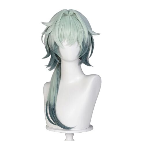 KIRA KIRA Anaxa Wig Game Honkai: Star Rail Anaxagoras 60cm Long Grey Green Hair Cosplay Party Wig for Women Men in Kuwait