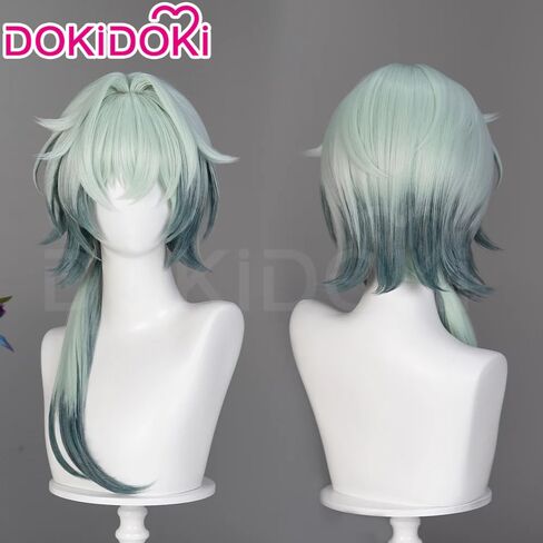 KIRA KIRA Anaxa Wig Game Honkai: Star Rail Anaxagoras 60cm Long Grey Green Hair Cosplay Party Wig for Women Men in Kuwait