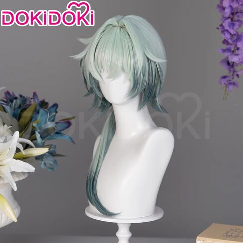 KIRA KIRA Anaxa Wig Game Honkai: Star Rail Anaxagoras 60cm Long Grey Green Hair Cosplay Party Wig for Women Men in Kuwait