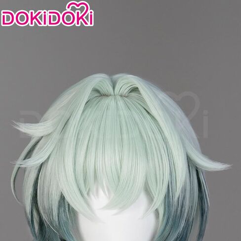 KIRA KIRA Anaxa Wig Game Honkai: Star Rail Anaxagoras 60cm Long Grey Green Hair Cosplay Party Wig for Women Men in Kuwait