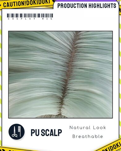 KIRA KIRA Anaxa Wig Game Honkai: Star Rail Anaxagoras 60cm Long Grey Green Hair Cosplay Party Wig for Women Men in Kuwait