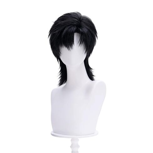 KIRA KIRA Rafayel Cosplay Wig 38cm/15’’ Love And Deepspace Rafayel Wig Mullet Tidal Surge Wolf Cut Qiyu Purple Long Straight Hair for Halloween Cosplay (Purple Rafayel) in Kuwait