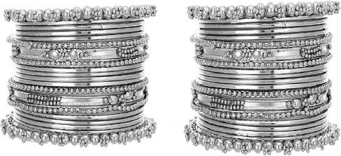 Iwels Silver Bollywood Bangle Bollywood Bangle للنساء (ADB159S) (حزمة 2) in Saudi Arabia