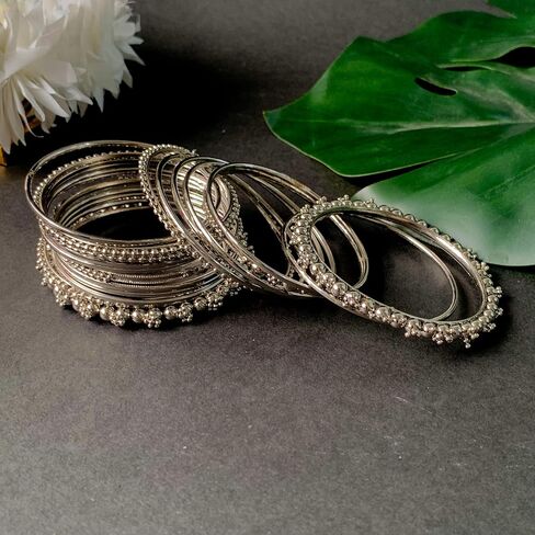 Iwels Silver Bollywood Bangle Bollywood Bangle للنساء (ADB159S) (حزمة 2) in Saudi Arabia