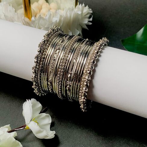 Iwels Silver Bollywood Bangle Bollywood Bangle للنساء (ADB159S) (حزمة 2) in Saudi Arabia