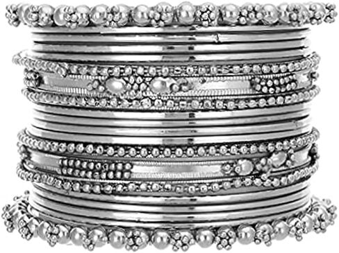 Iwels Silver Bollywood Bangle Bollywood Bangle للنساء (ADB159S) (حزمة 2) in Saudi Arabia