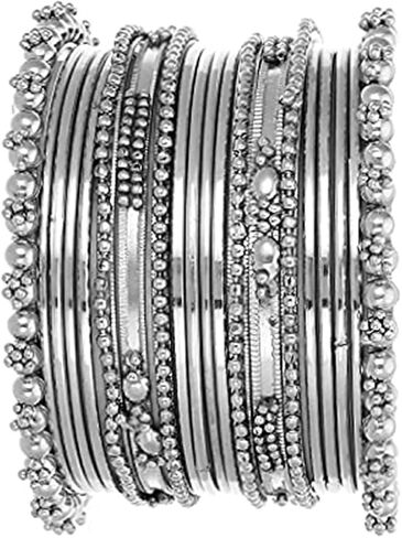 Iwels Silver Bollywood Bangle Bollywood Bangle للنساء (ADB159S) (حزمة 2) in Saudi Arabia