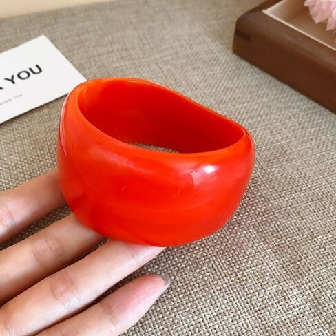 Bohemian Colorful Geometric Cuff Bangle Chunky Irregular Wide Bangle Bracelets Multiple Color Acrylic Resin Statement Jewelry for Women Party Jewelry in Saudi Arabia