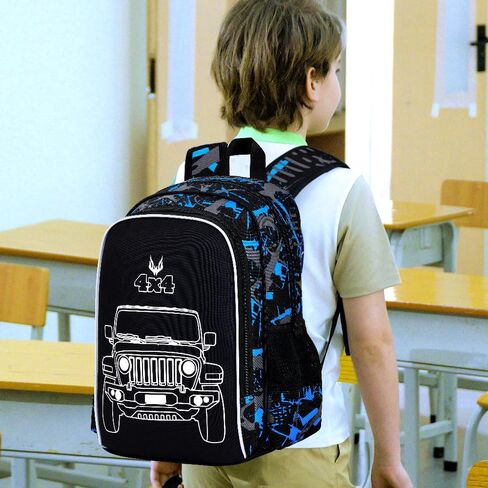 KLFVB 3PCS Boys Dinosaur Backpack, Luminous School Backpacks with Lunch Box, 17" Water Resistant Kids Camo Bookbag for Middle Elementary Teens to School Travel - Luminous Dinosaur in Saudi Arabia