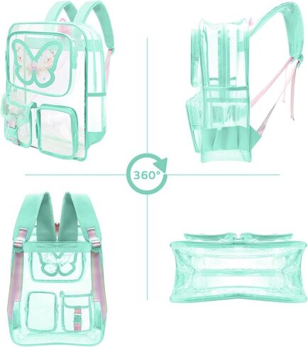 Clear Backpack for Girls Women Heavy Duty Transparent Bookbag Cute Bag Large Capacity See Through Backpacks for School in Saudi Arabia