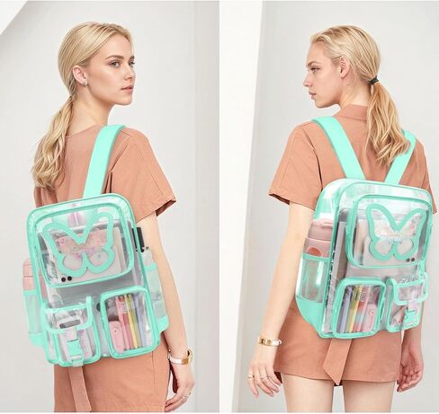 Clear Backpack for Girls Women Heavy Duty Transparent Bookbag Cute Bag Large Capacity See Through Backpacks for School in Saudi Arabia