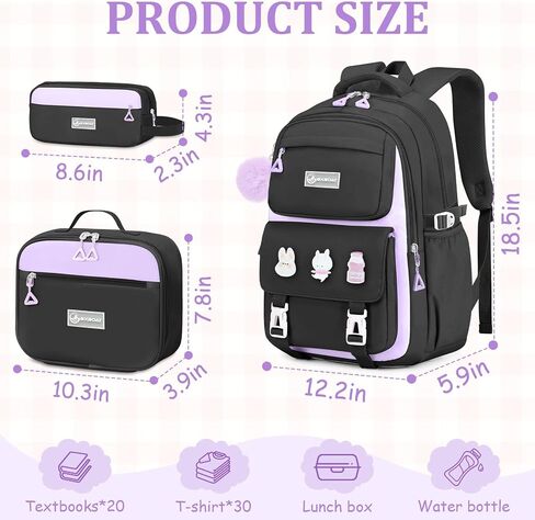 Kids Backpacks for Girls - Cute Girls Backpack for Elementary, Middle and High School Students - 18" School Bookbag in Saudi Arabia
