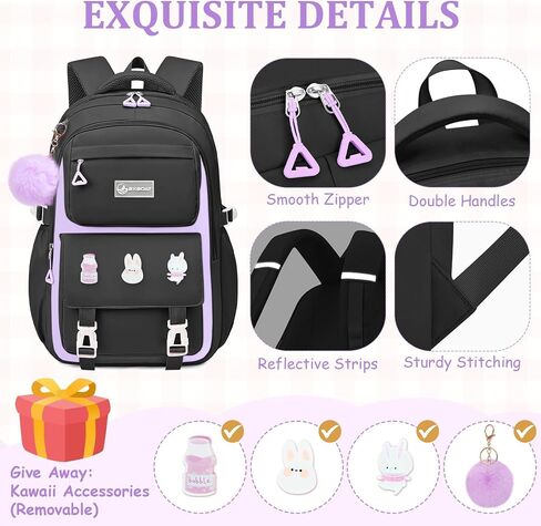 Kids Backpacks for Girls - Cute Girls Backpack for Elementary, Middle and High School Students - 18" School Bookbag in Saudi Arabia