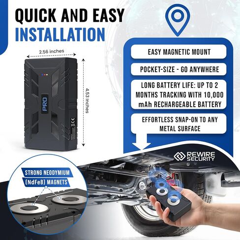104n 4G GPS Tracker for Vehicles - Real-Time Portable 4G LTE Car Tracker, Van & Motorcycle Location Monitoring, Asset Tracking Device with Long Term Battery, Personal & Business Use in Saudi Arabia