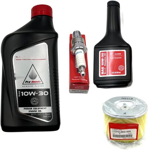 مجموعة Tune Up الأصلية لمحركات GX140 GX160 GX200 مع زيت المحرك الأصلي [08207-10W30] فلتر الهواء الأصلي [17210-Z4M-821] وسدادات الإشعال 98079-55846 [BPR5ES] in Saudi Arabia