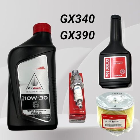 مجموعة Tune Up الأصلية لمحركات GX140 GX160 GX200 مع زيت المحرك الأصلي [08207-10W30] فلتر الهواء الأصلي [17210-Z4M-821] وسدادات الإشعال 98079-55846 [BPR5ES] in Saudi Arabia