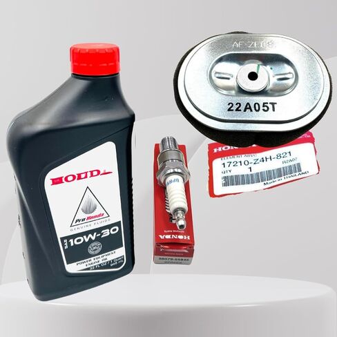 مجموعة Tune Up الأصلية لمحركات GX140 GX160 GX200 مع زيت المحرك الأصلي [08207-10W30] فلتر الهواء الأصلي [17210-Z4M-821] وسدادات الإشعال 98079-55846 [BPR5ES] in Saudi Arabia